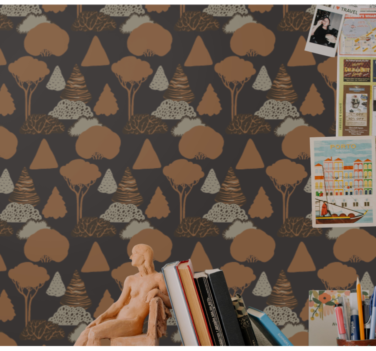 Papel de parede natureza silhueta da floresta - TenStickers