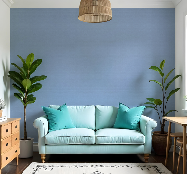 papel de parede outras texturas motivo fino de juta azul - TenStickers