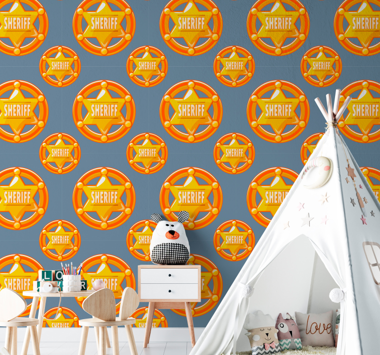 papel parede quarto Estrela de cowboy com nome - TenStickers