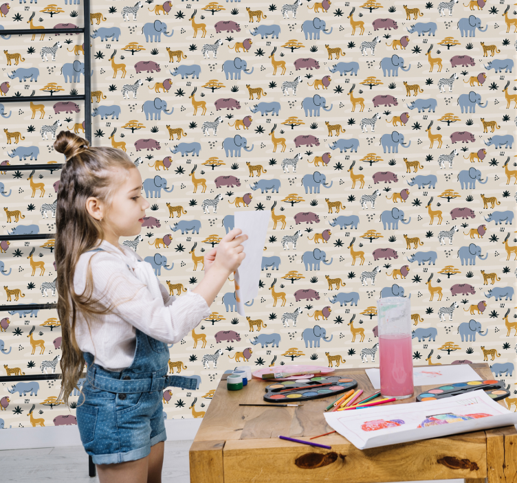 Papel de parede infantil Animais selvagens - TenStickers