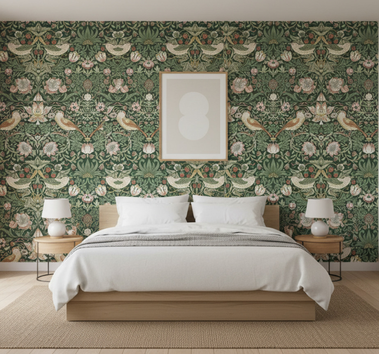 Papel de parede pássaros estilo morris - TenStickers