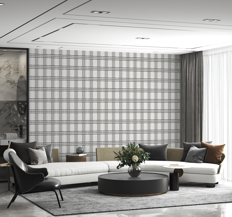 Papel de parede quadrados padrão entrelaçado - TenStickers