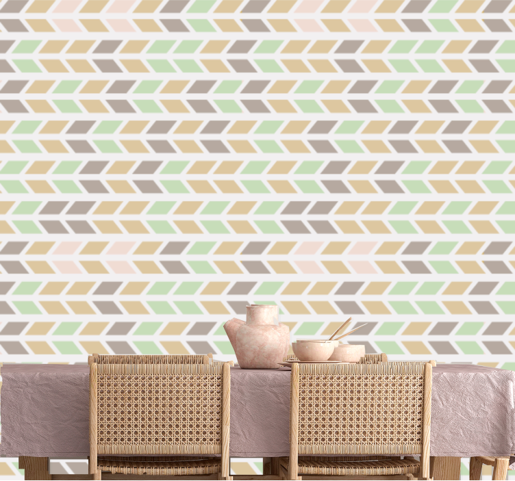 papel de parede horizontal padrão de seta chevron - TenStickers