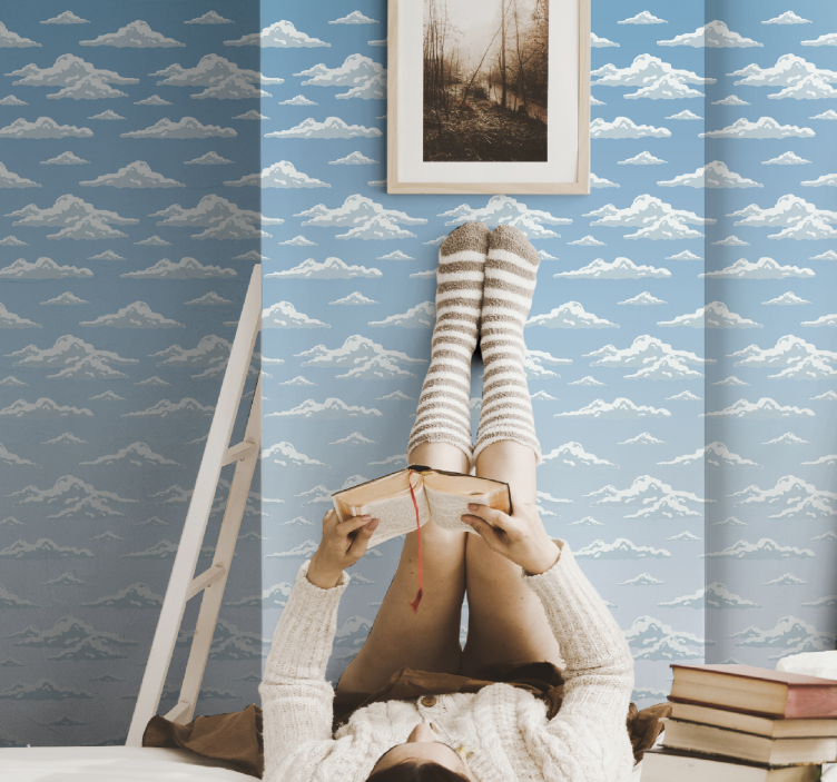 papel de parede abstracto Nuvens de papel de parede - TenStickers
