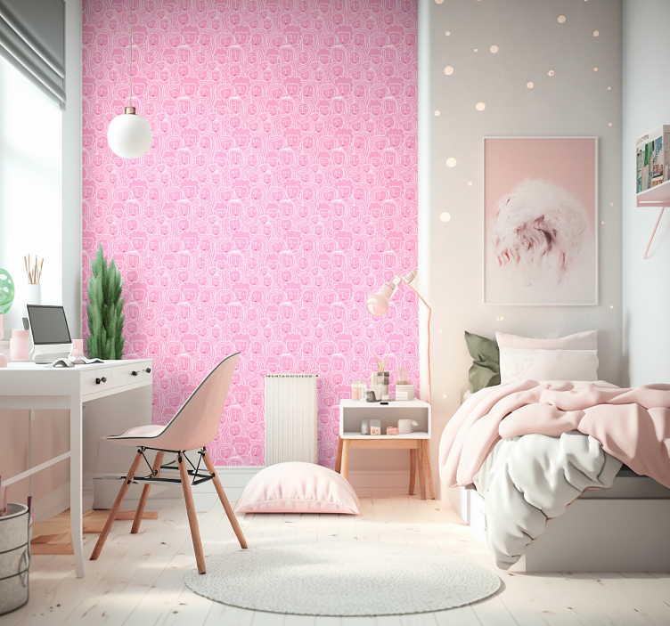 papel de parede artístico Rostos de garotas - TenStickers