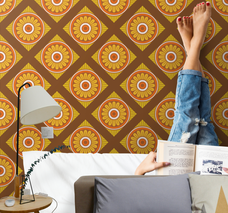 papel de parede círculos e bolinhas riscas verticais de pontos do - TenStickers