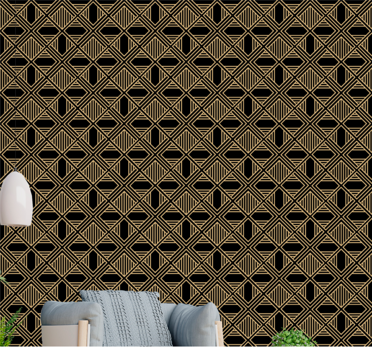 papel de parede clássico Padrão de estilo art déco ótimo gatsby - TenStickers