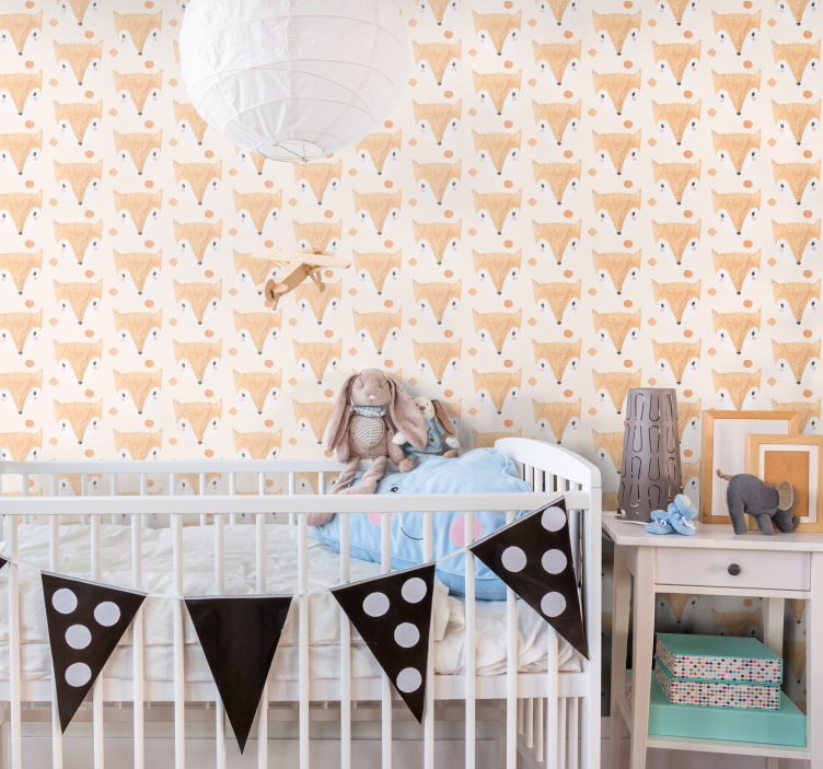 papel de parede infantil raposa pintada à mão - TenStickers