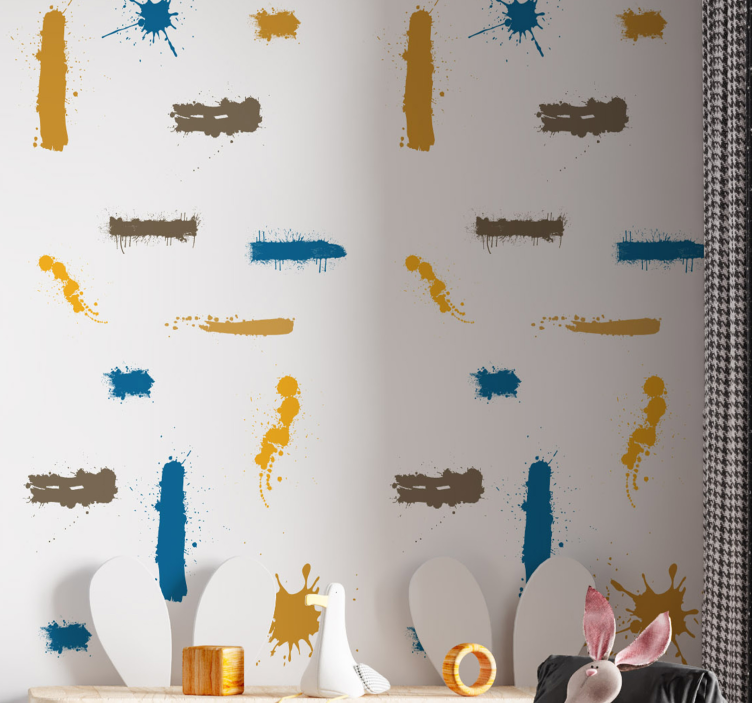 papel de parede moderno Gotas de tinta coloridas - TenStickers