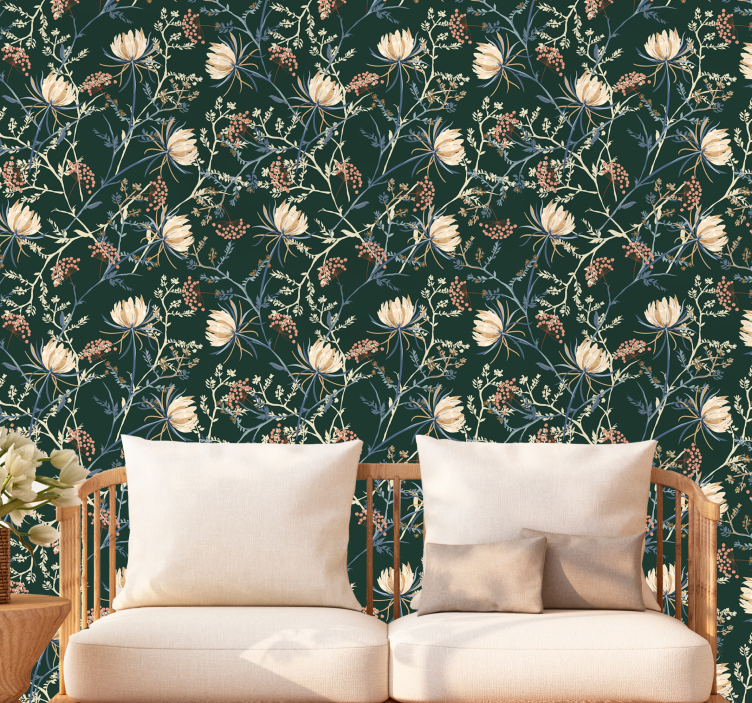 Papel de parede natureza Estilo 'restaurar esmeralda' - TenStickers