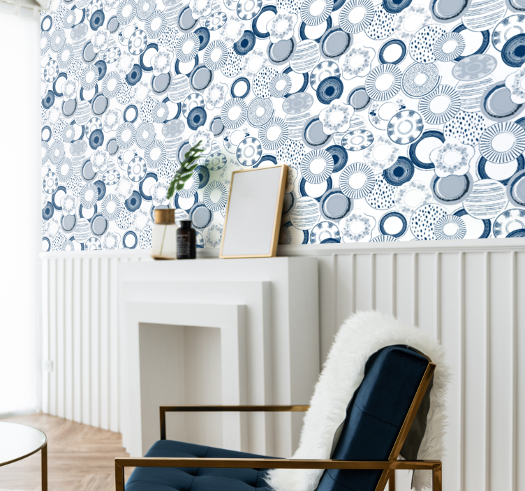 Papel de parede outros ornamentais Delfts azul - TenStickers