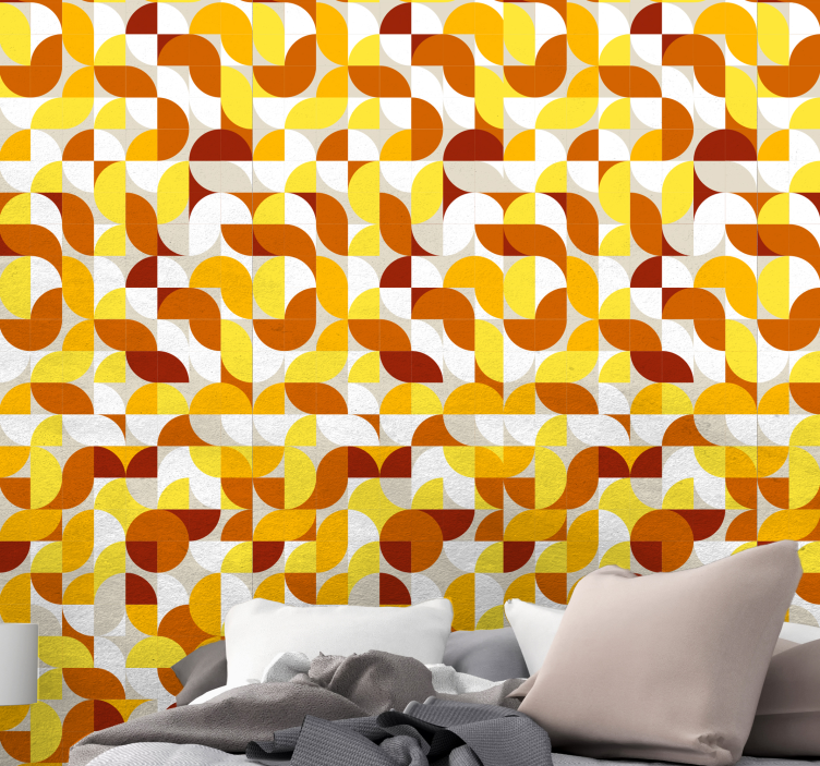 papel de parede outros vintage Estilo vintage laranja e amarelo - TenStickers