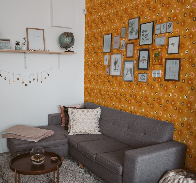 papel de parede outros vintage Poder das flores anos 60 - TenStickers