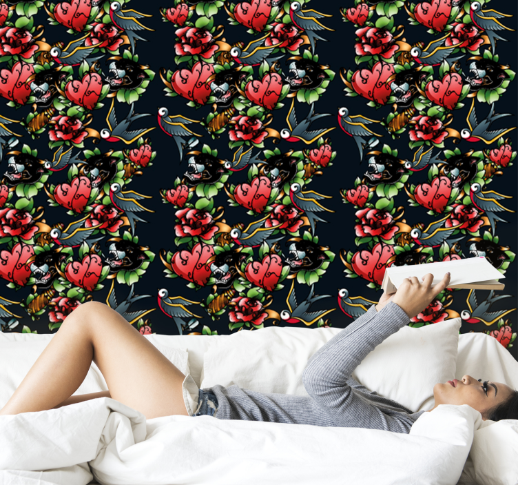 papel de parede outros vintage Tatuagem vintage - TenStickers