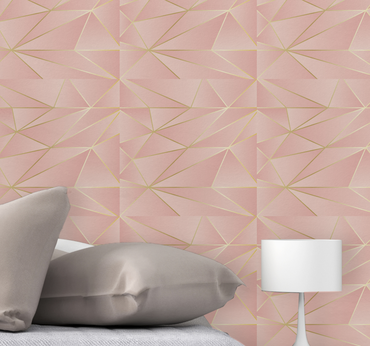 papel de parede triângulos Triângulos geométricos rosa - TenStickers