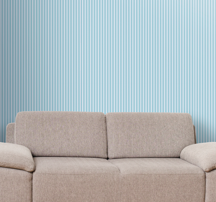 papel de parede vertical Listrado azul branco e bege - TenStickers