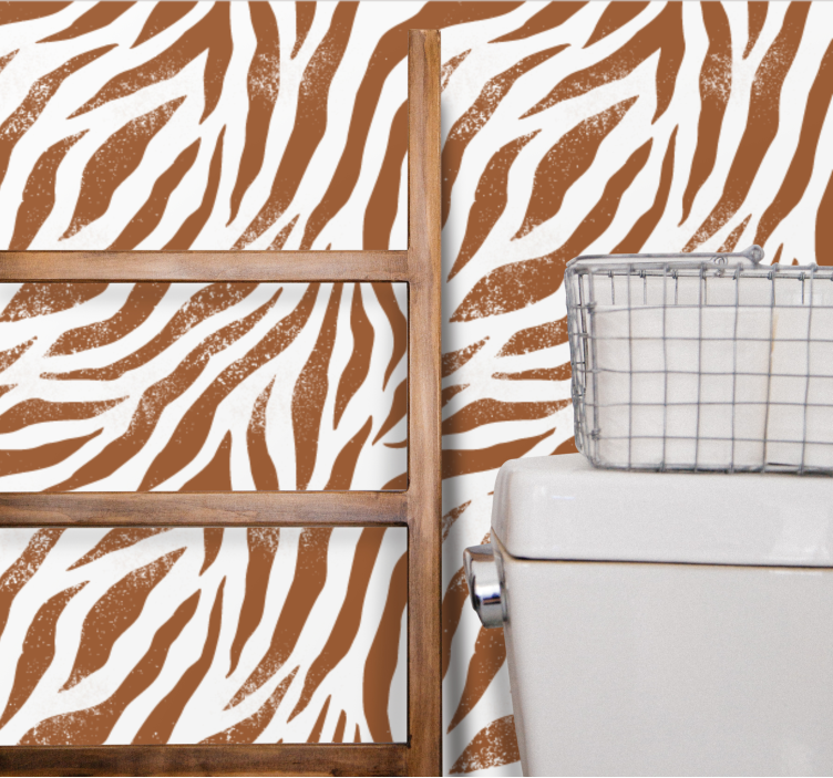 papel de parede para sala Estampa animal zebra marrom - TenStickers