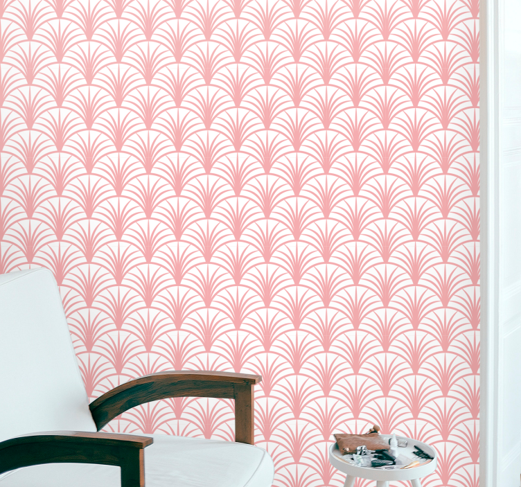 papel de parede para sala Estilo glamour delicado padrão rosa - TenStickers